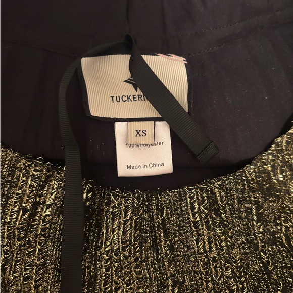 Tuckernuck Black and Gold Midi Dress - Grecian sevyn dress - worn once. Some out - Picture 2 of 3